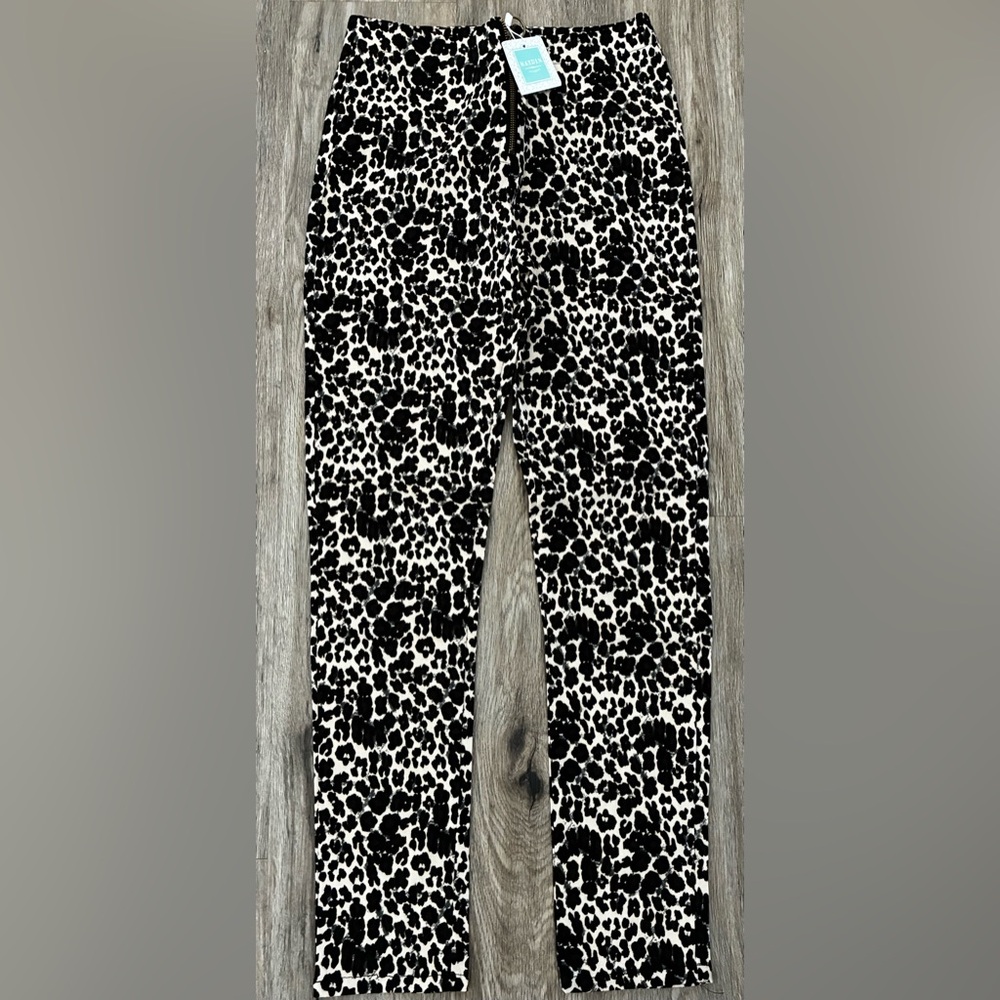 HAYDEN LOS ANGELES Black and Tan Animal Print Pants. Size Medium. - Picture 5 of 9
